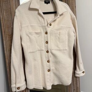 monrow cream shacket xs